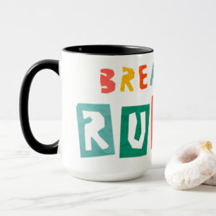 Tritt die Regeln - Papier Ausschnitt Zitat Schwarz Tasse