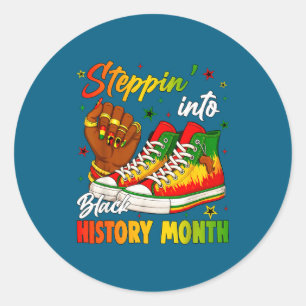 Tritt ein in den Black History Month Schwarze Snea Runder Aufkleber