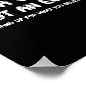 Tritt für das ein, woran du glaubst poster (Ecke)