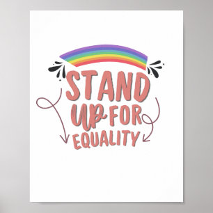 Tritt für Gleichheit ein - Inklusive Pride-Wandkun Poster