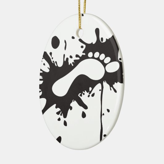 Tritt - Fußdruck im unordentlichen Fleck Keramikornament (Links)