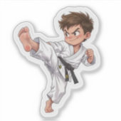 Tritt Karate-Student Aufkleber (Vorderseite)
