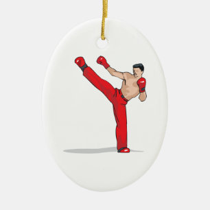 Tritt Kickboxer Kickboxen Grafik Keramik Ornament
