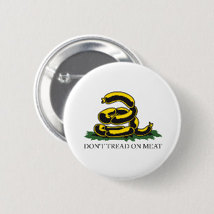 Tritt nicht auf Fleisch lustige Gadsden-Flag-Parod Button