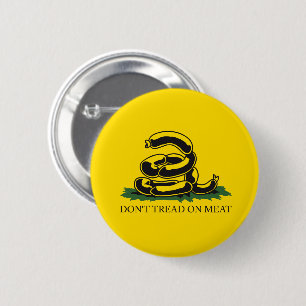 Tritt nicht auf Fleisch lustige Gadsden-Flagge Par Button