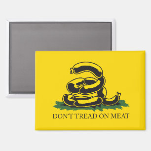 Tritt nicht auf Fleisch lustige Gadsden-Flagge Par Magnet