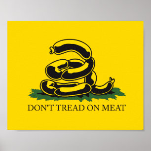 Tritt nicht auf Fleisch lustige Gadsden-Flagge Par Poster