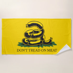Tritt nicht auf Fleisch lustige Gadsden-Flagge Par Strandtuch