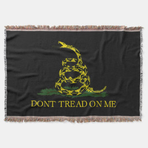 Tritt nicht auf mich Gadsden-Flagge schwarze Wurfd Decke