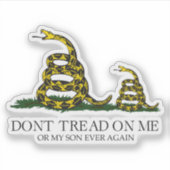 Tritt nicht auf mich oder meinen Sohn Gadsden-Flag Aufkleber (Vorderseite)