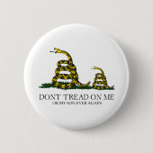 Tritt nicht auf mich oder meinen Sohn Gadsden-Flag Button (Vorderseite)