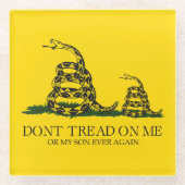 Tritt nicht auf mich oder meinen Sohn Gadsden-Flag Glasuntersetzer (Vorderseite)