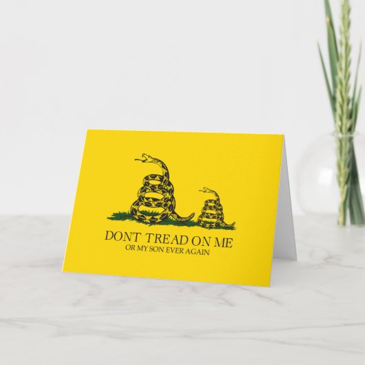 Tritt nicht auf mich oder meinen Sohn Gadsden-Flag Karte (Vorderseite)