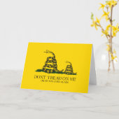 Tritt nicht auf mich oder meinen Sohn Gadsden-Flag Karte (Gelbe Blume)