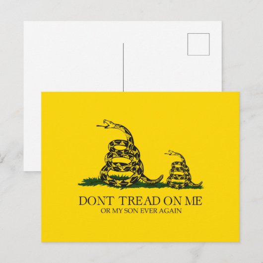 Tritt nicht auf mich oder meinen Sohn Gadsden-Flag Postkarte (Vorne/Hinten)