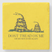 Tritt nicht auf mich oder meinen Sohn Gadsden-Flag Steinuntersetzer (Vorderseite)