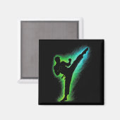 Tritt - Taekwondo-Praktizierender Kunst Magnet (Vorderseite/Rückseite)
