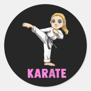 Tritt und Schlag Kid - Süße Karate-Girl  Runder Aufkleber