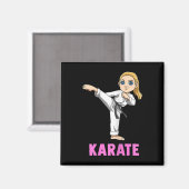 Tritt und schlägt Kind - Süßes Karate-Mädchen Magnet (Vorderseite/Rückseite)