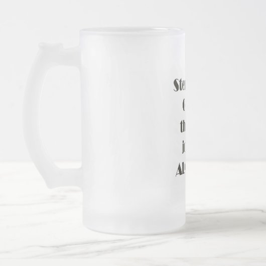 Tritt weg vom Kaffee Mattglas Bierglas (Links)