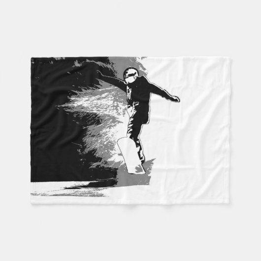 Trittbrettfahrer - Snowboarder Fleece Blanket (Vorderseite (Horizontal))
