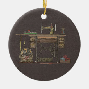 Trittelschneidemaschine & Kätzchen Keramikornament