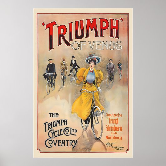 Triumph Cycles Coventry Vintage Werbeplakat Poster (Vorne)