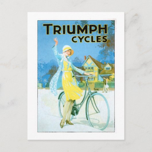 Triumph Cycles Fine Vintag Bicycle Poster Postkarte (Vorderseite)