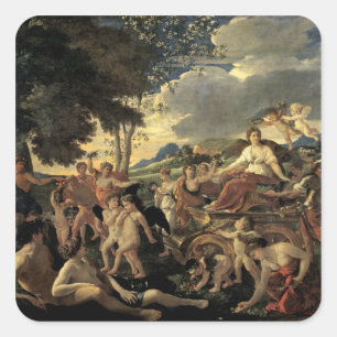Triumph der Flora, c.1627-28 Quadratischer Aufkleber