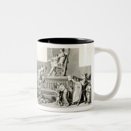 Triumph der französischen Leute über der Monarchie Zweifarbige Tasse (Rechts)
