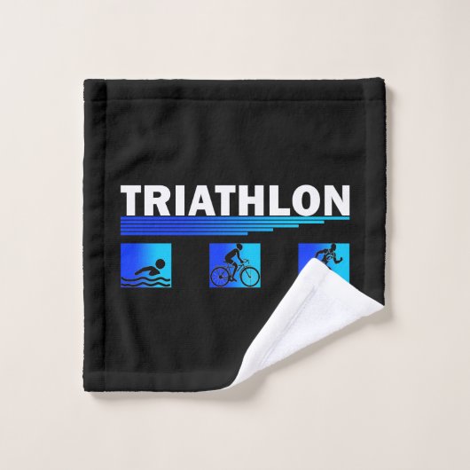 Triumph des Triathlon: Fahren Sie durch das Schwim Badhandtuch Set (Waschlappen)