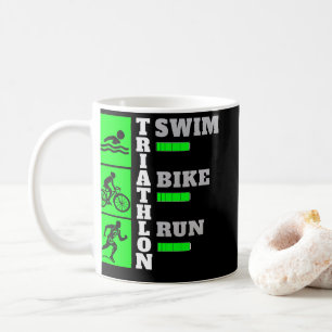 Triumph des Triathlon: Schwimmen, Fahrrad, Erlebni Kaffeetasse