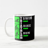 Triumph des Triathlon: Schwimmen, Fahrrad, Erlebni Kaffeetasse (Links)