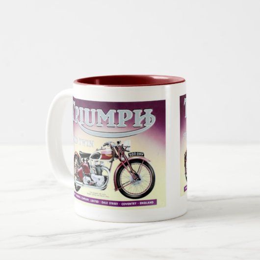 Triumph-Geschwindigkeits-Zwilling Zweifarbige Tasse (Vorderseite Links)
