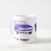 Triumph-Hirsch, klassisches blaues Auto "wachen Kaffeetasse (Vorderseite Links)