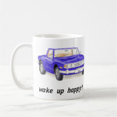 Triumph-Hirsch, klassisches blaues Auto "wachen Kaffeetasse (Links)