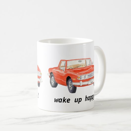 Triumph-Hirsch, klassisches rotes Auto "wachen Kaffeetasse (VorderseiteRechts)