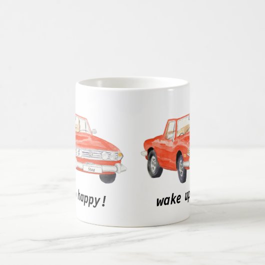Triumph-Hirsch, klassisches rotes Auto "wachen Kaffeetasse (Mittel)