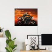 Triumph Motorrad Triple Print 26x20' Poster (Heimbüro)