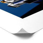 Triumph Stag Poster Illustration Tahiti Blue (Ecke)