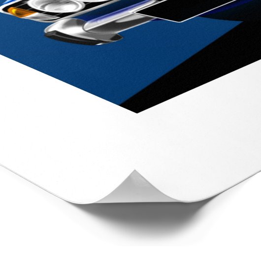 Triumph Stag Poster Illustration Tahiti Blue (Ecke)