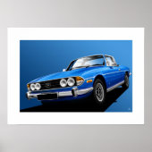 Triumph Stag Poster Illustration Tahiti Blue (Vorne)