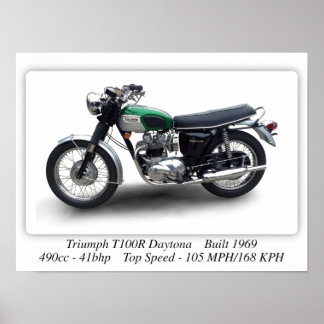 Triumph T100R Daytona Motorrad - A3 Print Poster