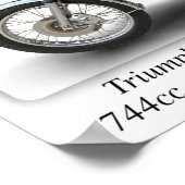Triumph T140V Bonneville 750 Motorrad - A3 Größe Poster (Ecke)