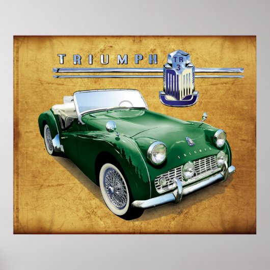 Triumph TR3 Vintag Roadster Poster (Vorne)