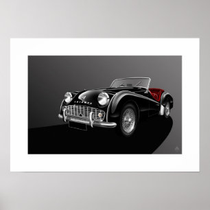 Triumph TR3A Poster Illustration