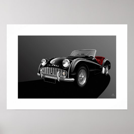 Triumph TR3A Poster Illustration (Vorne)