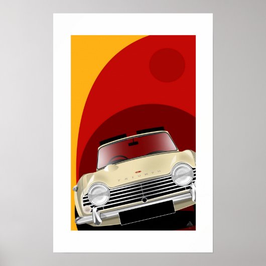 Triumph TR4A Poster Illustration (Vorne)