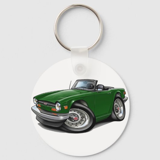 Triumph TR6 Green Car Schlüsselanhänger (Vorderseite)