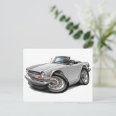 Triumph TR6 Weißer Wagen Postkarte (Stehend Vorderseite)